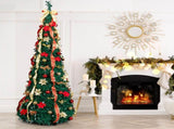 7 FT Fully Decorated Pre-lit Christmas Tree, Pop Up Artificial Xmas Tree with 200 Warm Lights Remote 44326219
