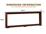 70.1"corrugated texture storage table for entranceways, narrow wooden console sofa table, can be 00245436