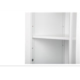 Storage Bathroom Cabinet, 2-Door Bathroom High Cabinet, White 03996531