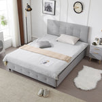 ZUN Upholstered Full Platform Storage Bed Frame with 4 Drawers, Adjustable Headboard with Button Tufted 62477493