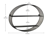 Circular Floating Shelves, Wall Decor, Accent Shelf, Office, Bathroom, Metal Mesh, 18"L x 4"W x 55141096