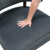 Elegant Style Accent Chair Dark Gray Velvet Upholstery Barrel-Back Solid Wood Luxury Living Room B011P315635