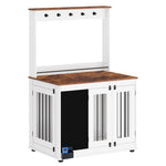 ZUN Dog crate,Graffiti dog kennel with double doors, crate interior furniture, heavy wooden dog W1687P179807