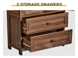 Bathroom Tall Cabinet with 2 Drawers and 2 Doors Made of MDF with Melamine Finish Storage Locker 67646189