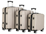 ABS Trolley Case 20in 24in 28in 3PCS Suitcase Set Striped Textured Suitcase Champagne Gold 10461494