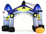 9ft Halloween Inflatable Archway, Ghost Castle Design with Jack-O-Lantern & Bat Banner, 7 LED Light 51644478