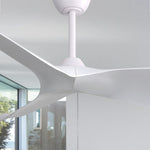 ZUN 52 Inch Indoor Ceiling Fan With 6 Speed Remote 3 ABS Blade Reversible DC Motor White For Living Room W934P200077