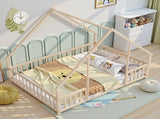 Full Size Floor Bed Triangle Roof Frame and Support Bed Slats, Montessori Kids Playhouse Bed 69568687