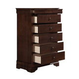 Louis Philippe Style 1pc Chest of Drawers Brown Cherry Finish Okume Veneer Bedroom Furniture B01146480