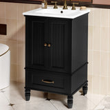 20" Bathroom Vanity with Sink, Bathroom Cabinet with Two Doors, Magnetic Door Stopper and Adiustable N725P195132B