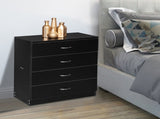 Modern Simple 4-Drawer Dresser Black 67789972