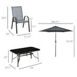 ZUN Outdoor dining table and chair package with umbrella 25832498