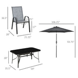 ZUN Outdoor dining table and chair package with umbrella 25832498