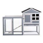 ZUN Indoor Outdoor Rabbit Hutch, Bunny Cage with Run, Pull Out Tray, Guinea Pig House for Small Animals, W2181P152979