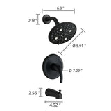 Single Handle 5-functions Shower Head Set with Tub Spout W121943303