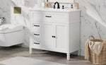 ZUN 36" Bathroom Vanity with Sink, Bathroom Cabinet with Drawers, Solid Frame and MDF Board, One N759P207685K