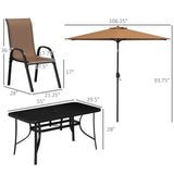 Outdoor dining table and chair package with umbrella 71751656