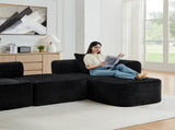 114" Cloud Sectional Couch with L-Shape Chaise, Modular Sofa with Movable Ottoman, Upholstered W1117P371650