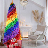 6ft Rainbow Spiral Christmas Tree, 1248 Branch Tips, Colorful PVC Artificial Holiday Tree with 84468367
