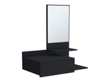 Vienna 23.6" Wide 3-Tier Shelf Floating Mirror Console Table, Full Extension Drawer Black B200P240256