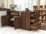 Kitchen Sideboard, Small Countertop Organizer, Tabletop Cabinet with 2 Glass Sliding Door,3 Side W331P289098