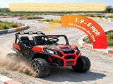 Red 2 Seater 24V Kids Electric Car, Remote Control 3 Speed LED Lights Music Horn Spring Suspension 71191897