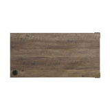 L-Shape Writing Desk with Side Cabinet, Rustic Oak and Black B016P317516