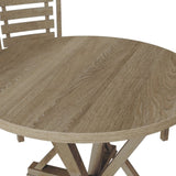 ZUN Modern Farmhouse Round Dining Table 45.7inch Solid Wood Rubberwood Antique Finishing Rustic Look W2537P168454