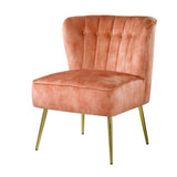 Burnt Orange Tufted Wingback Accent Chair B062P186525
