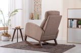 COOLMORE Rocking Chair, Modern Glider Chair, Recliner Armchair with Wood Legs and Side Pocket, W39594818