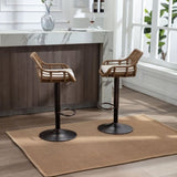 COOLMORE Modern Swivel Bar Stools Set of 2 Adjustable Counter Height Chairs with Footrest for W39594819