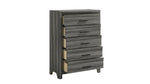 ZUN Denver Modern Style 5-Drawer Chest Made with Wood in Gray B009P272310