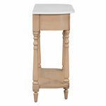 ZUN TREXM Narrow Console Table with Curved Corner, Retro Entryway Table with Top Drawer and Open Shelf, N715P230795A