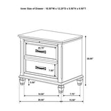 MDF Nightstand with 2 Drawers in Distressed White Finish B016P255544