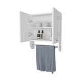 Goodyear Medicine Cabinet in Melamine With a Towel Bar, White B128P237152