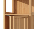 Bamboo Storage Cabinet, Freestanding Tall Storage Tower with Shelves and Doors for Bathroom Living 98804026