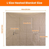 USB Heated Blanket Electric Heated Poncho Shawl Wrap Throw with Zipper Arm Holes Pocket 3 Heating 24942292