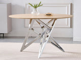 37Inch Round Dining Table, Small Round Kitchen Table With Silver Metal Legs, Suitable For 2 To 4 36643401