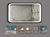 40X32 inch Bathroom Led Classy Vanity Mirror with High Lumen,Black metal frame,Dimmable Touch,Wall W1992121014