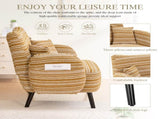 Modern style two-seater sofa with ultra-comfortable armrests, armrest pillows, and storage pockets, W395P376588