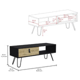 ZUN Huna Coffee Table with Hairpin Legs and Ample Storage Drawer B200P173213