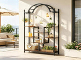 Tall Arched Plant Stand with Hanging Hooks 74.8 Inch 12775302