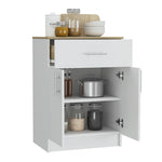 ZUN Oxford Pantry Cabinet, One Drawer, One Double Door Cabinet With Two Shelves B128P148780