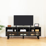 ZUN TV stand,TV cabinet,American country style TV lockers,The toughened glass door panel,Metal 27389878