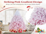 8ft Flocked Christmas Tree - 1774 Branch Tips, Fireproof PVC, 4-Section Assembly, 22" 90241324