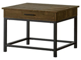 Brown Oak and Sandy Black Square End Table B062P153628
