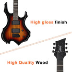 ZUN Flame Shaped H-H Pickup Electric Guitar Kit with 20W Electric Guitar 88013808