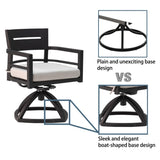 Outdoor Patio Aluminum Swivel Rocker 2PCS with Outdoor-grade Sunbrella Fabric Cushions, Ember Black W1886P163383