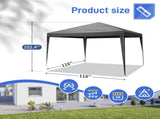 10'x10' Gazebo Waterproof Outdoor Canopy Patio Tent Party Tent for Wedding BBQ Cater, Black 35412420