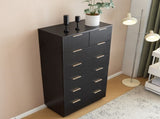 Black P2 Particle Board and Density Board 7241141cm Wavy Pattern Drawer Front Six-Level Seven-Drawer 52145861